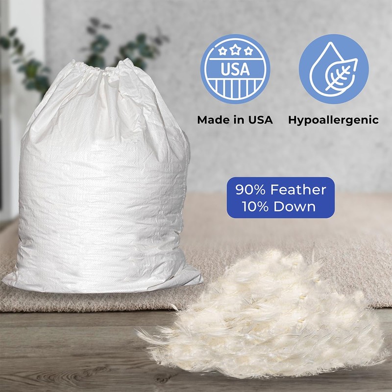 NEXTGEN Premium White Down/Goose Feathers 10/90 Stuffing & Fill Hypoallergenic