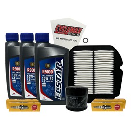 Cyclemax Full Synthetic Tune Up Kit with Spark Plugs compatible with 2017-2022 Suzuki SV650