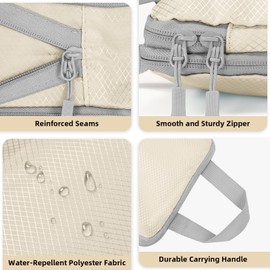 Compression Packing Cubes,Travel Storage Bag, Travel Packing Essentials for Suitcase Organizer Bags, Packing Organiser for Carry On Luggage (Beige, Set of 7)