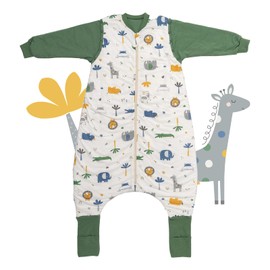 schlummersack Baby sleeping bag with feet, winter, 3.5 tog, Oeko-Tex, sleeping bag with legs and extended cuffs, winter sleeping bag baby with sleeves, Jungle
