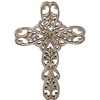 Craft&Style Kruzifix Christus Kreuz Eichenblatt schlichtes Holz vintage weiß HxB: