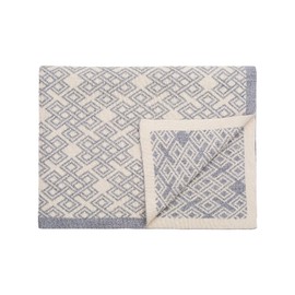 SAOL Irish Aran Soft Bed Scarf Made of Blend Wool Ireland with Celtic Knot for Bedroom Hotel Home (32" x 96", Grey)