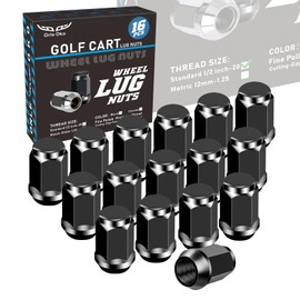 Orle Oko Golf Cart Wheel Lug Nuts for EZGO & Club Car, 1/2-20 Size,16 PCS Black Wheel Lug Nuts Suitable for Club Car & EZGO Golf Cart OEM# 1701160, 14723-G1, 1010984, 1701160