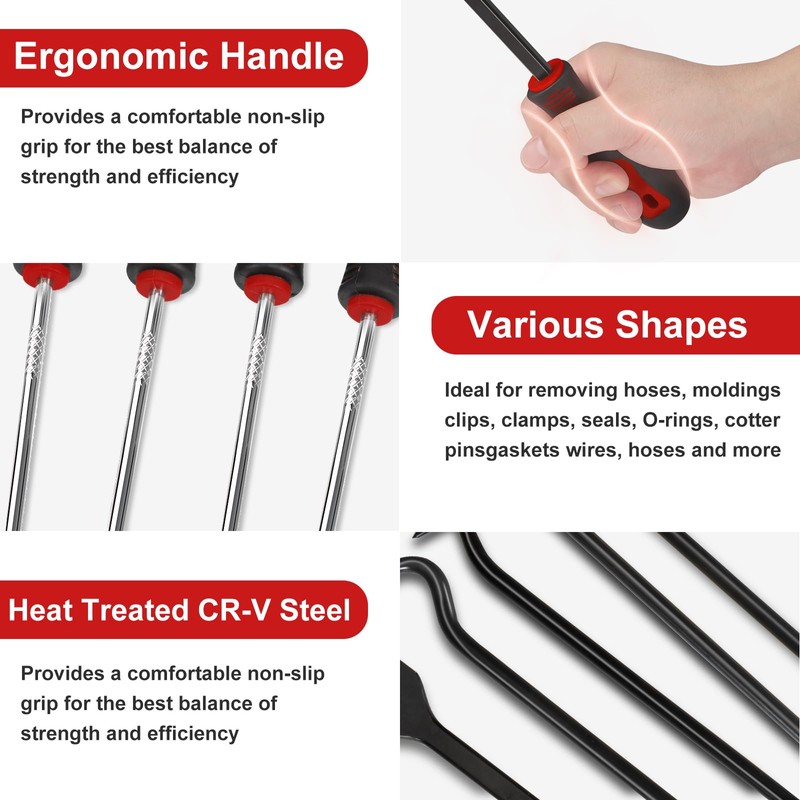 17Pcs Hook and Pick Tool Set with Scraper Auto Clip