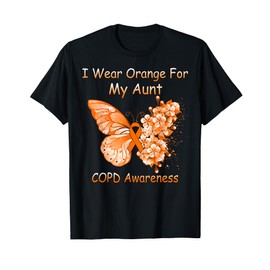 Butterfly I Wear Orange For My Aunt COPD Awareness T-Shirt