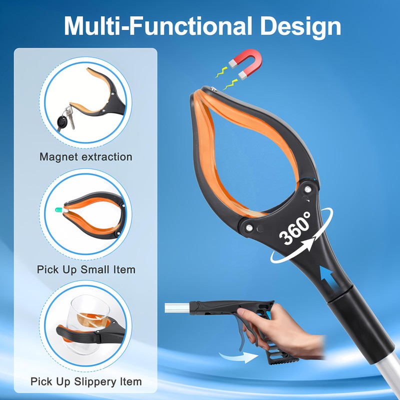 Grabber Reacher Tool - 32” Extra Long Foldable Gripper and