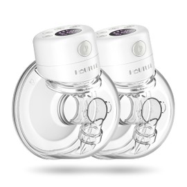 Wearable Breast Pump, 2 Pcs HAUTURE Electric Breast Pump, Hands Free  Low Noise Portable Breast Pump with 3 Modes, 9 Levels, Memory Function - 27 mm  