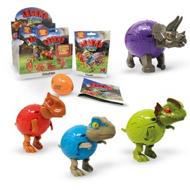 Sbabam s.r.l. Dino Transbot - Pack of 3 Bags with Assorted Designs - Eggs Turn Into Dinosaur 3D Collection