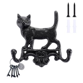 OwnMy Cast Iron Cat Key Holder Decorative Wall Coat Hooks Cat Keys Hooks