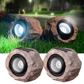 Timeflies Solar Rock Lights Outdoor, 2 Pack Super Bright Solar Spot Lights Outdoor IP65 Waterproof Solar Yard Lights, Auto On/Off Garden Decor for Outside Paths, Sidewalks, Yards, Landscapes, Patios