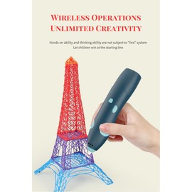 Light Blue Premium Wireless 3D Printing Pen - USB Charging, Adjustable Speed, Perfect for Art & DIY Projects - Create with Ease!