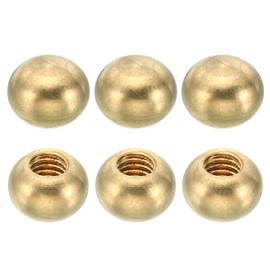 PATIKIL M4x7.5mm Thread Cap Nuts Knob, 6pcs Brass Ball Lamp Decoration Screw Caps Nut Cover Nut for Furniture Lighting or DIY Project