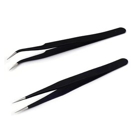 2 Pcs Stainless Steel Precision Tweezers Pointed Tweezers for Computer Electronics Repair Jewelry Lab Precision Work