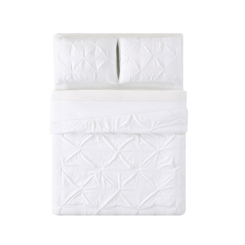 Truly Soft Everyday Pleated Duvet Set, King, White