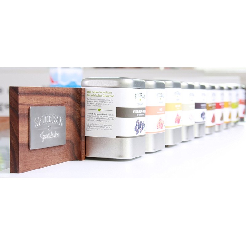 Spicebar 8 Spice Jars with Aroma Lid + 8 Labels