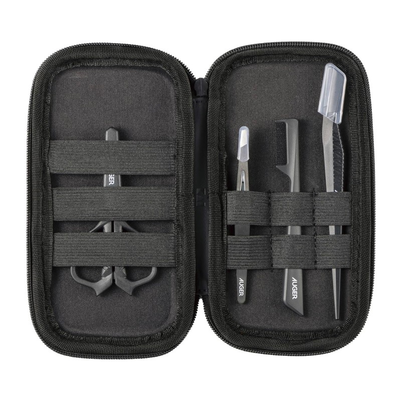 AUGER HC2314 Eyebrow Kit with Pouch, Eyebrow Mayu, Fashionable Scissors,