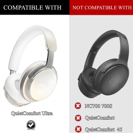 Earpads Ear Cushions Compatible with Bose QuietComfort Ultra Wireless Headphones Ear Pads QC Ultra Replacement Headband Covers Protein Leather Parts (Gray)