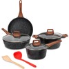 ESLITE LIFE Nonstick Cookware Sets, 9 Pcs Granite Coating Pots