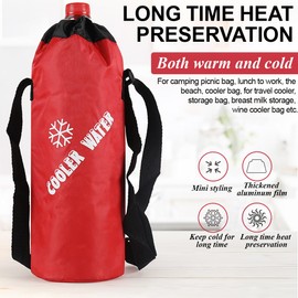 PYEUIFT Cool Bag for Water Bottle for Hanging up to 1.5 L Bottle, Zip, Adjustable Shoulder Strap, Small Cool Bag for Drinks, Cool Box for Outdoor Use