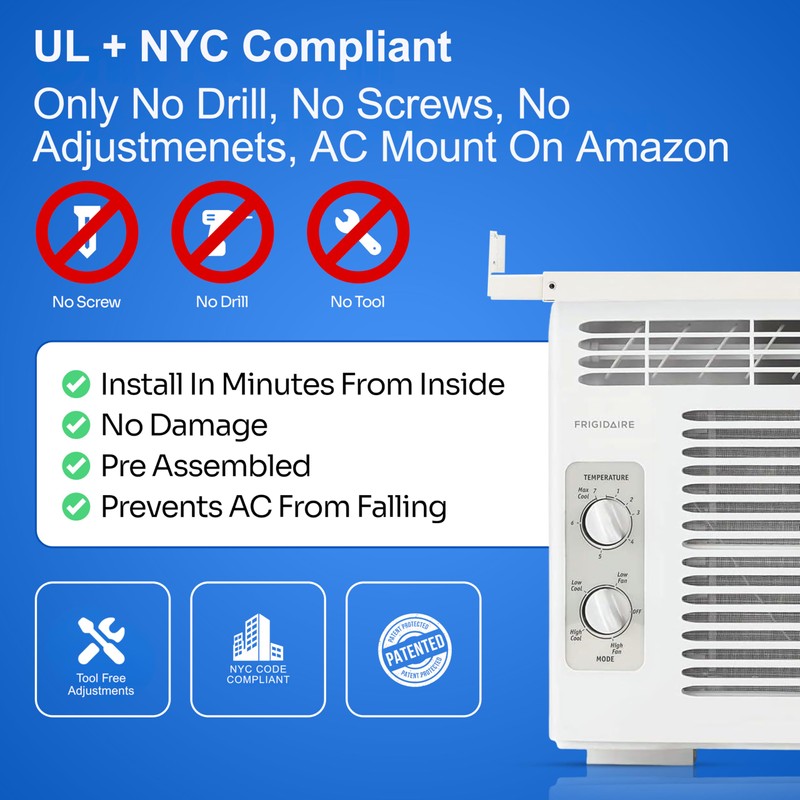 MAGIC A/C MOUNT Window AC Bracket - No Tools or