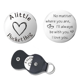 Long Distance Relationship Gifts for Him Her Boyfriend Birthday Gift for Husband Girlfriend Wife Pocket Hug Token I Love You Gifts for Him Her Boyfriend Christmas Gift for Gf Fiance Coin Keychain