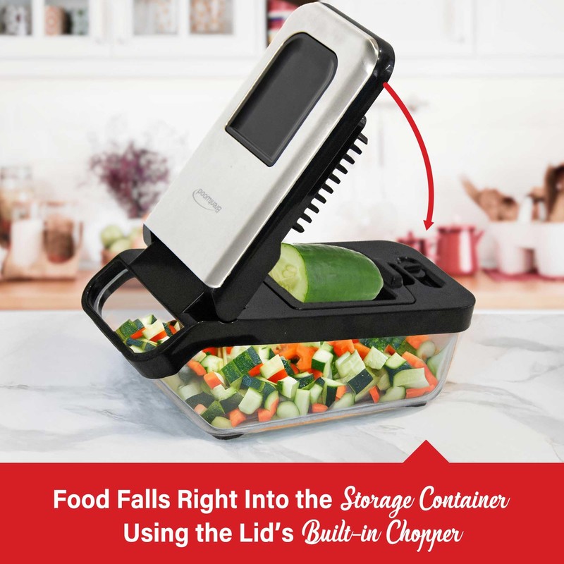 Brentwood Food Chopper and Vegetable Dicer with Storage Container and