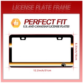 Gay Pride Bear Flag License Plate Frame Pride License Plate Frame Bears License Plate Holder Stainless Steel Auto Parts Decoration with Screws License Plate for Men Women