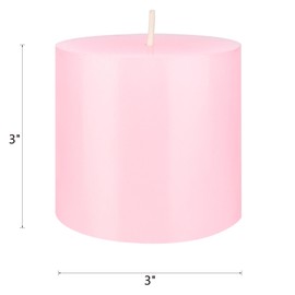 Mega Candles 6 pcs Unscented Solid Pink Pillar Candles, Hand Poured Premium Wax Candle 3 Inch x 3 Inch, Home Décor, Spas, Weddings, Celebrations, Party, Centerpieces, Holidays, Vigils, Prayers