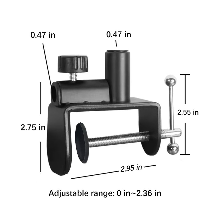 Jhanw Desk C-Clamps with 2 pieces 1/2" Thread Hole, 2