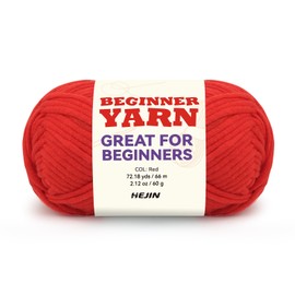 60g Red Yarn for Crocheting and Knitting;66m (72yds) Cotton Yarn for Beginners with Easy-to-See Stitches;Worsted-Weight Medium #4;Cotton-Nylon Blend Yarn for Beginners Crochet Kit Making