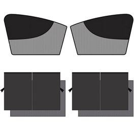 Car Side Window Sunshade Covers Double Layer Car Priavcy Curtains Magnetic Privacy Auto Windshield Sunshades Blackout Auto Camping Curtains Accessories for Sleeping Women Kids Baby (Black-4pcs)