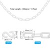 PATIKIL 13Ft Plastic Chain Barrier, Safety Link Chain with 2