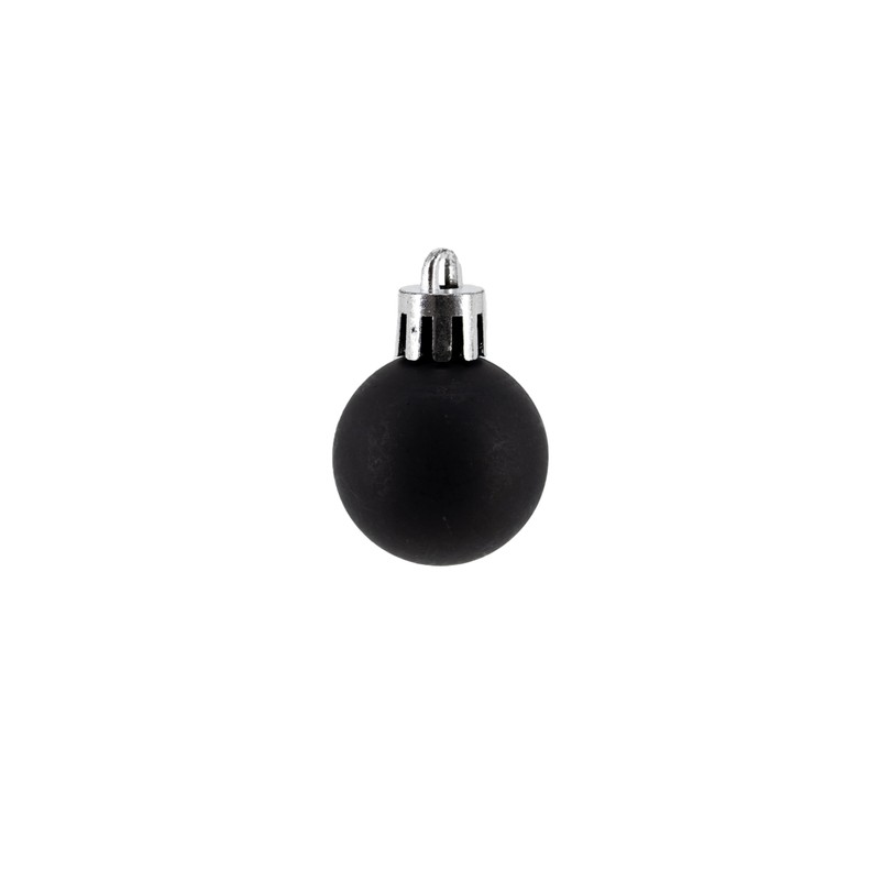 Plastic Christmas Baubles Black - Pack of 24 Diameter 3