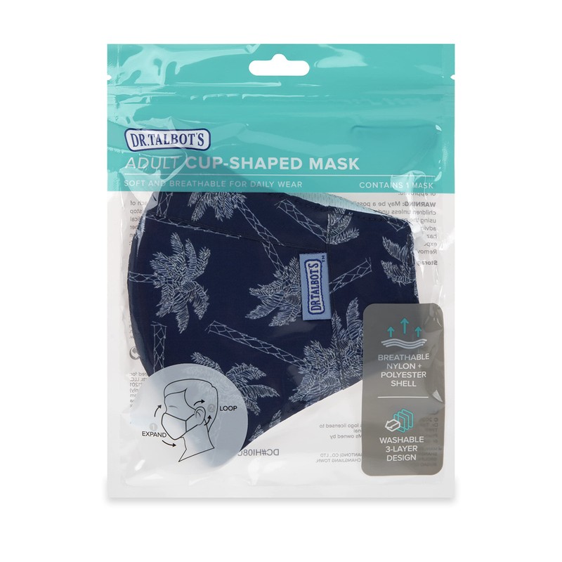 Dr. Talbot's Adult Washable Cup-Shaped Cloth Face Mask for Personal