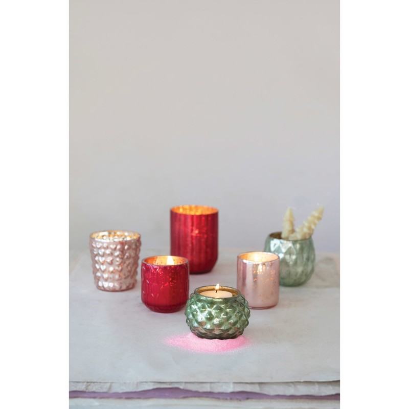 Creative Co-Op Mercury Glass Votive Holders, Set of 6