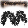 9ft Black Halloween Garland, Gothic Hanging Vine Party Decoration