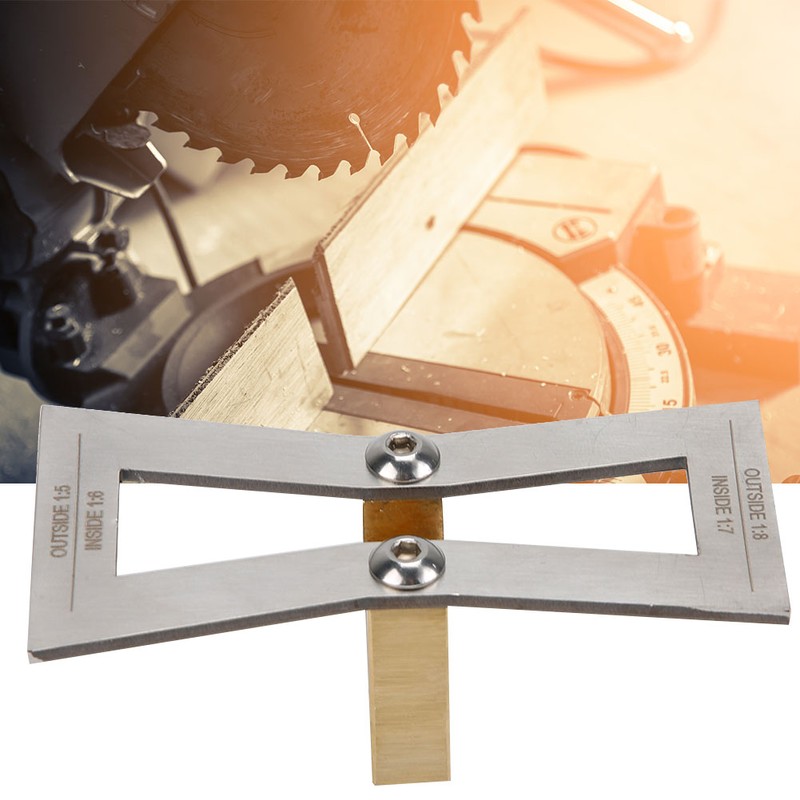 Stainless Steel Dovetail Gauge Woodworking Tool Dovetail Wood Marking Ruler(Without