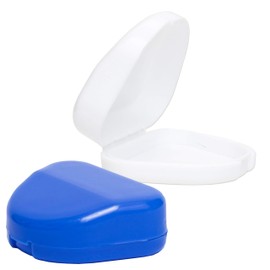 2 x Slim Dental Retainer Case, Pink, Blue or White (Blue & White)