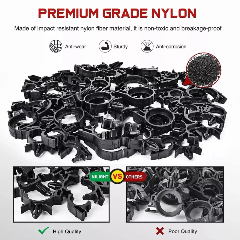 60pcs Universal Automotive Wire Loom Clips Kit Engine Bay Harness