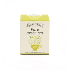 INGLESTEA Pure Ceylon Green Tea - Green Tea 100% Natural - Smooth Taste - Brew Iced or Hot Tea Bags - Low Caffeine, Gluten Free, Calories Free - Individually Wrapped - 1.5g x 10 Tea Bags