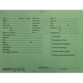 A Plus Dealer Supplies Vehicle Printed Dealer Jackets #513 DSA-546 Green, 500 Quantity (W4)