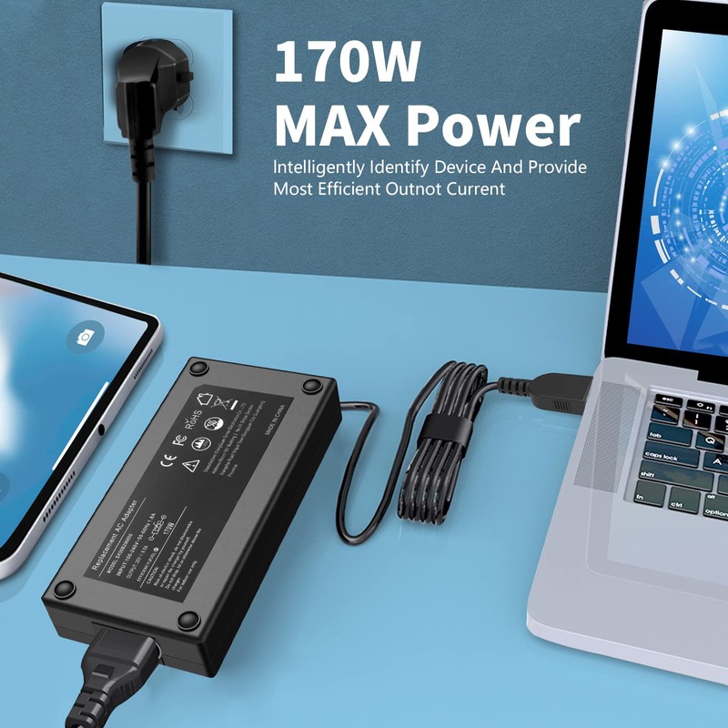 20V 8.5A 170W Laptop Power Supply Charging Cable for Lenovo
