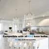 OKELI 15.7” Farmhouse Chandelier for Dining Room, 5-Light Brushed Nickel