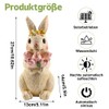 Rabbit Decoration with Solar Lantern, Garden Decoration Figures, Rabbit Garden