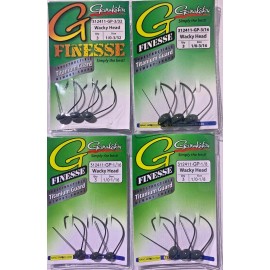 Gamakatsu Wacky Hook G-Finesse Wacky Jig Head Green Pumpkin Choose from 4 Sizes - 1/0 - 1/8 oz.