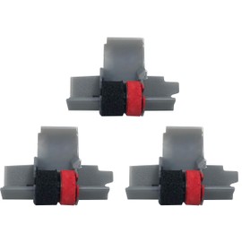 Pokanic IR-40T, IR40T Black and Red Ink Roller Ribbon Cartridge Replacement Compatible with Canon P23-DH V, Casio HR-100TM, HR-150TM, Sharp EL-1750V, EL-1801V, Citizen CP-13 Calculator (3 Pack)