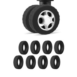 8 Pcs Upgrade Luggage Wheel Covers,Silicone Luggage Wheel Covers, 2-2.4-inch Carry-On Suitcases or Office Chair Caster, Scratch-Resistant and Noise-reducing design, Essential Travel Accessories(Black)