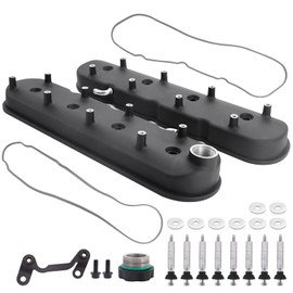 Tektall LS Cast Aluminum Valve Covers with Coil Mounts Compatible with Che-vy Small Block V8 293 325 346 364 376 427 LS1 LS2 LS3 LS6 5.3 6.0, Black