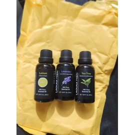 Essential Pure Tea Tree, Lavender, Lemon Essential Oils 3pc Oil Gift Set