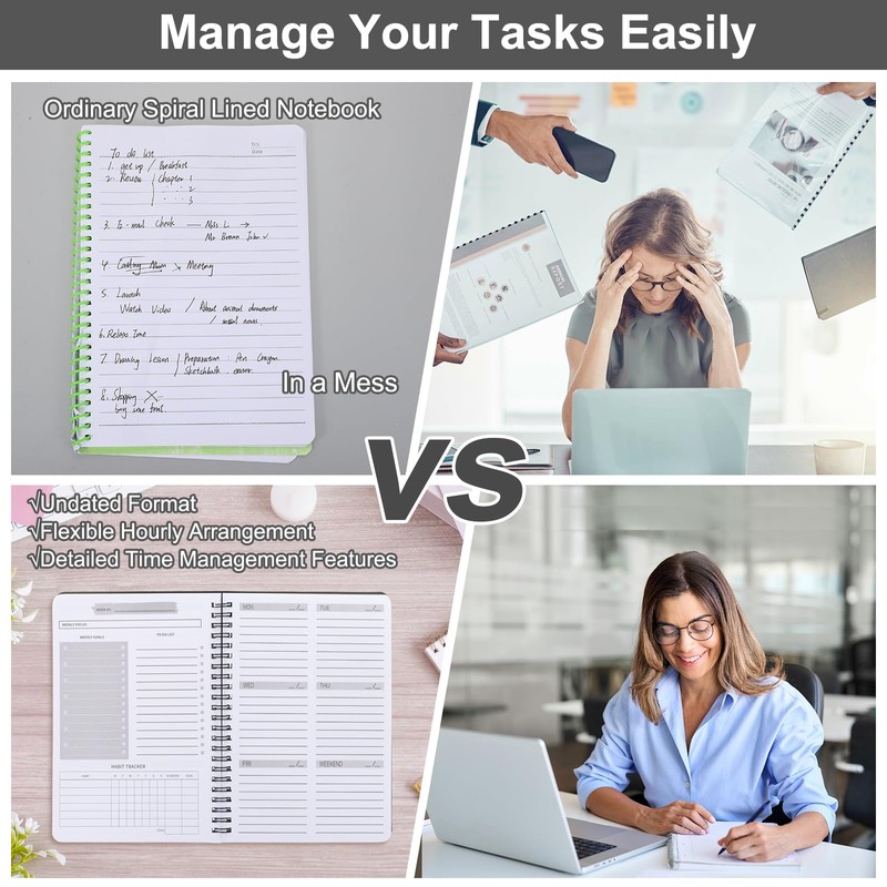 PATIKIL Weekly Goals Notebook, A5 8.3 x 5.7 Inches 52